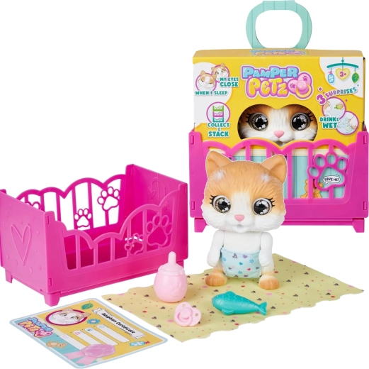 Gattina interattiva Pamper Petz con funzione di bere, pannolino e accessori