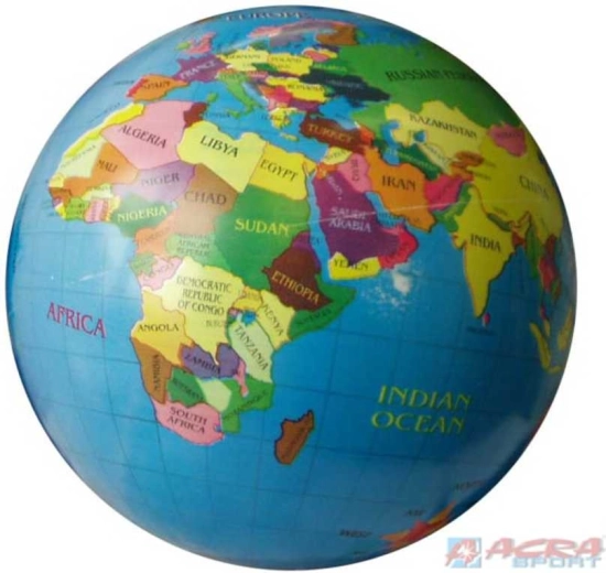 ACRA palla di gomma globo terrestre 23 cm - 1 pezzo