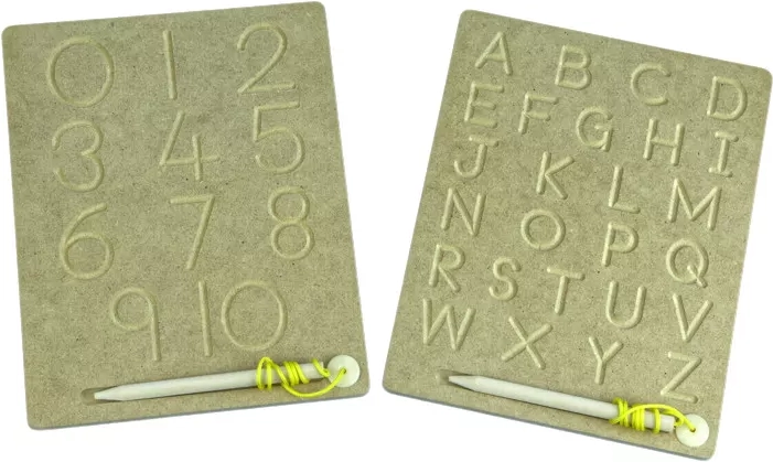 Tavolette per ricalcare lettere e numeri – set da 3 pz