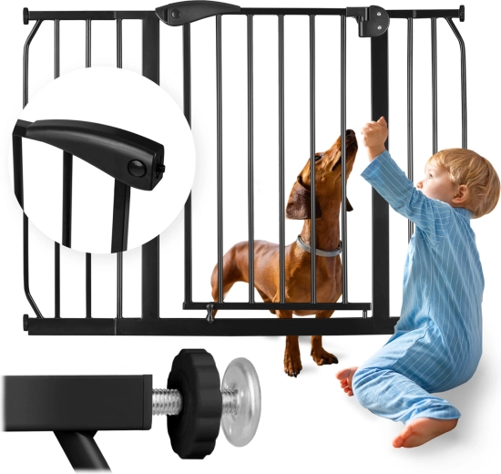 cancelletto di sicurezza nero per porte e scale Nukido