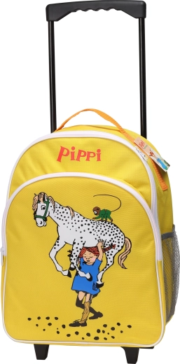 Valigia da viaggio per bambini con ruote Pippi, gialla