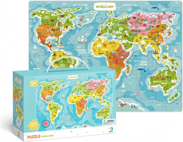 DODO puzzle mappa del mondo 100 pezzi