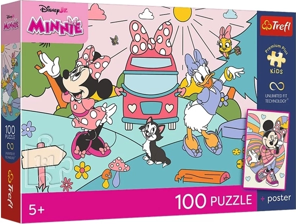 Puzzle bambini Premium Plus Minnie Mouse – Avventura rosa, 100 pezzi