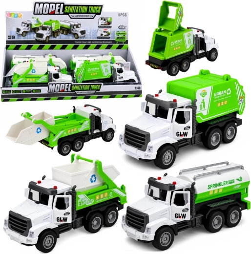 Veicolo comunale in metallo 1:46 con luci, suoni e trazione pull-back - 1 pezzo