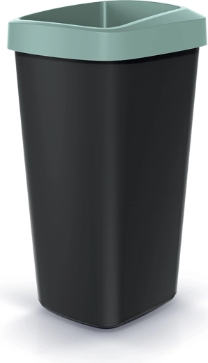 Pattumiera in plastica 25 l con cornice verde chiaro