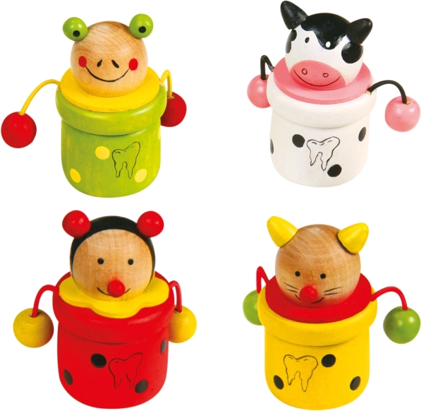 Scatole in legno per dentini Animali 4 pezzi