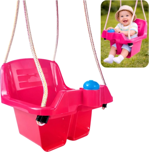 Altalena per neonati rosa con sedile a secchiello