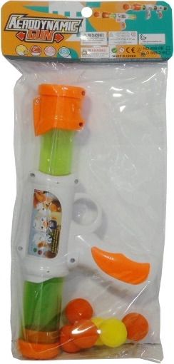 Pistola di plastica con palline di schiuma