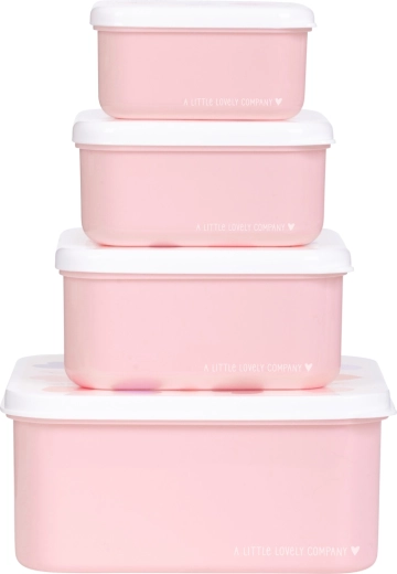 A Little Lovely Company set di quattro contenitori per snack con cuoricini