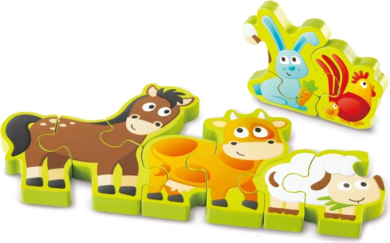 Puzzle in legno con animali e numeri