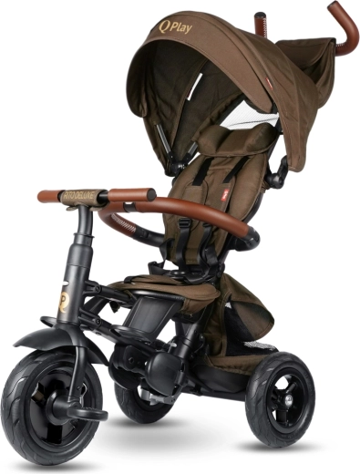 Triciclo Qplay Rito deluxe rubber marrone