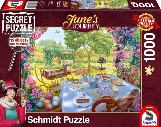 Schmidt Secret Puzzle June's Journey: Tè in giardino 1000 pezzi