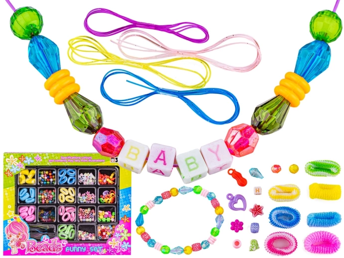 Set per realizzare gioielli e decorazioni per capelli con perline ed elastici