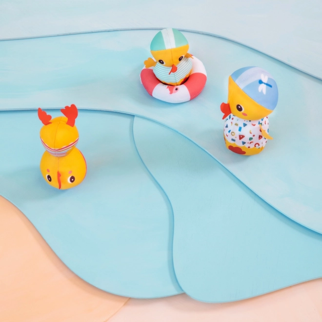 Famiglia di anatre Lilliputiens giocattolo per l'acqua