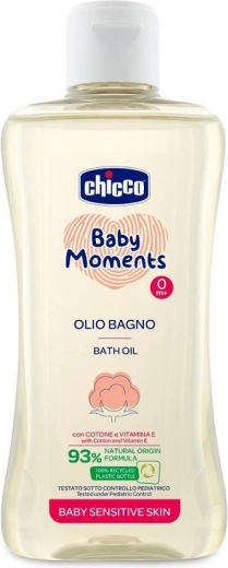 Chicco olio da bagno con cotone e vitamina E per pelli sensibili 200 ml