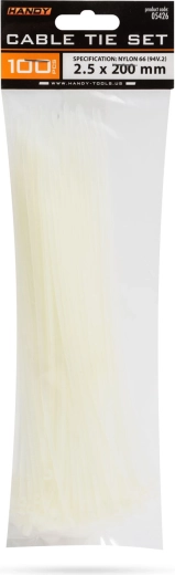 Fascette stringicavo trasparenti 200 × 2,5 mm, 100 pezzi