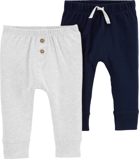 Pantaloni da tuta Carter’s per bambini, grigi e blu scuro, 2 pz, taglia S (56)