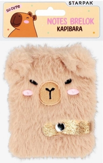 Diario in peluche con portachiavi Capibara - 1 pezzo