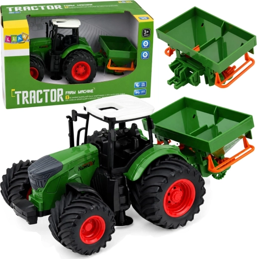 Trattore agricolo con seminatrice 1:24 con ruote in gomma