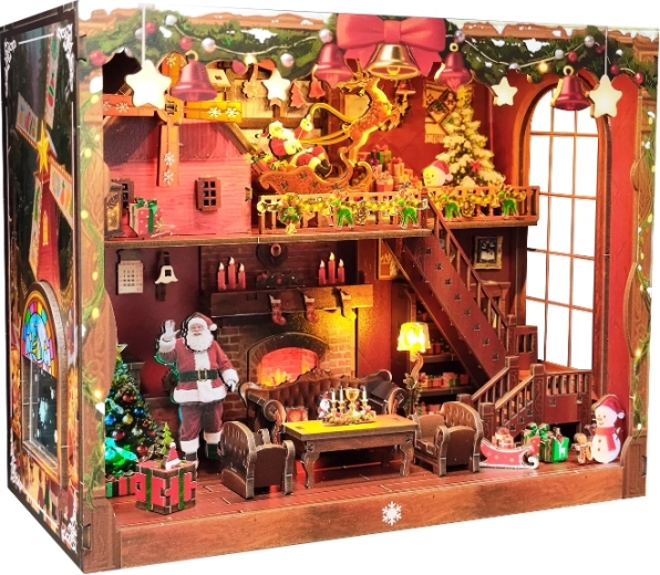 Casetta in miniatura Buon Natale – kit fai da te con illuminazione LED
