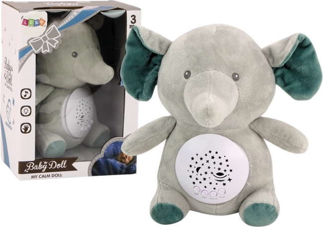 Orsetto Addormentato Elefantino con proiezione di stelle e melodie - grigio