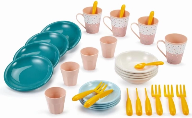 Set di stoviglie in plastica colorata per picnic