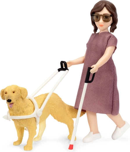Set Lundby: bambola non vedente con cane guida per casa delle bambole