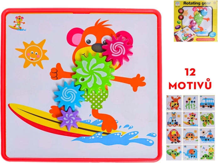 Mosaico con ingranaggi mobili – set creativo per bambini dai 3 anni