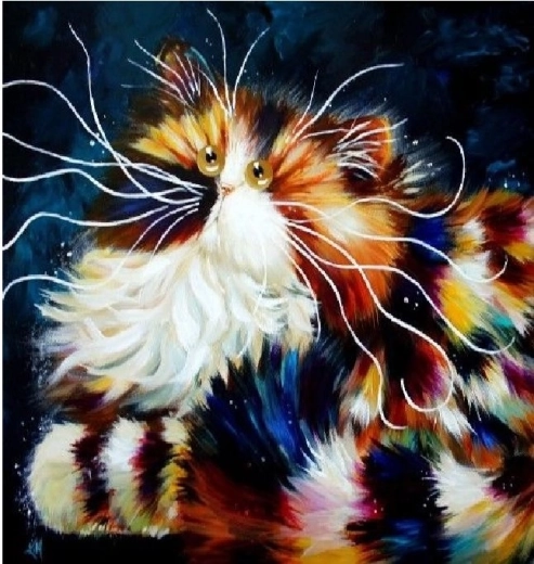 Pittura diamantata Gattina soffice 30 × 40 cm