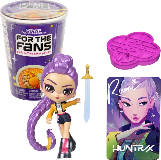 Mattel KPop Demon Hunters – statuetta da collezione a sorpresa con accessorio e carta da collezione (ramen)