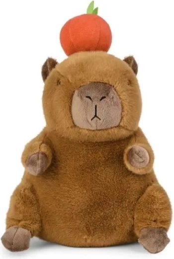 Capibara di peluche con mela 25 cm