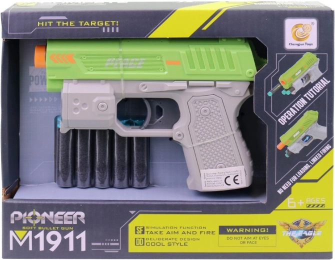 Pistola per bambini con proiettili 16 cm