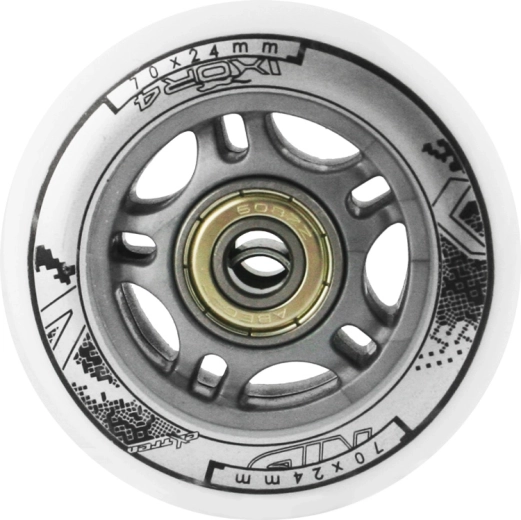 Set di ruote PU bianche 70 × 24 mm con cuscinetti ABEC 7 NILS EXTREME