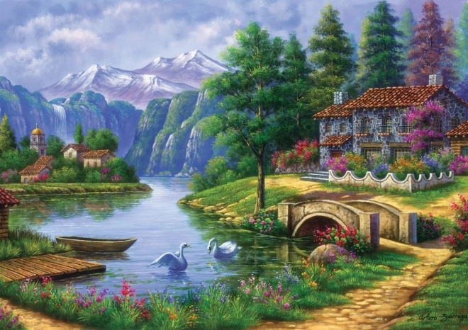 Puzzle Villaggio al lago 1500 pezzi