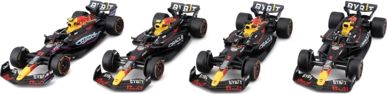 Bburago 1:43 formula 1 red bull racing rb20 4-pack (2024) – verstappen e perez