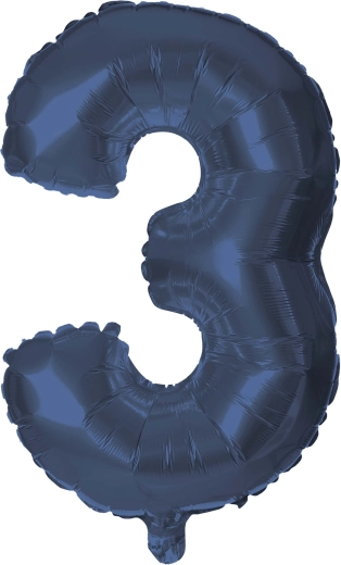 Palloncino in foil numero 3 30 cm blu TORO