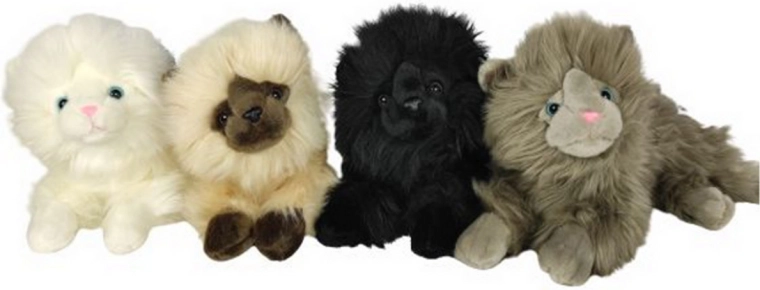 Gatto persiano di peluche sdraiato 30 cm