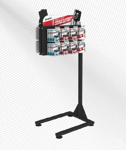 Espositore orizzontale ENERGIZER 4×2 con supporto antenna, bifacciale, senza pannelli