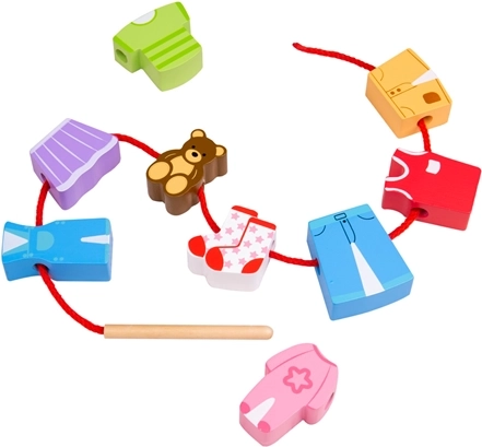 Set da infilare perle abiti Bigjigs Toys