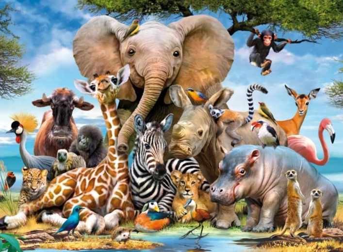 RAVENSBURGER puzzle African Friends 300 pezzi