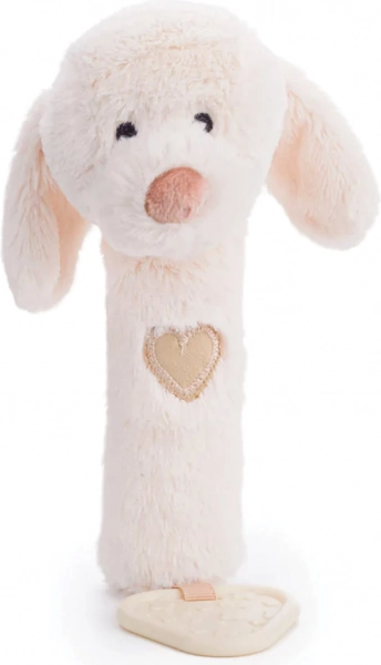 Bigjigs Baby sonaglio 3 in 1 cagnolino con squeaker e mordicchiatore