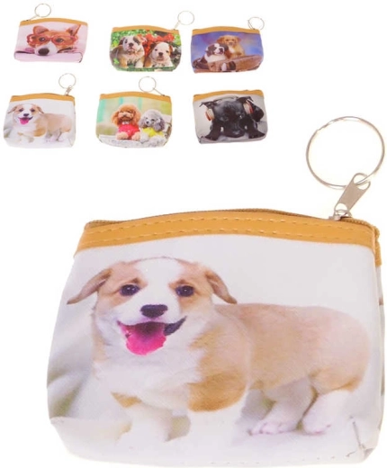 Portamonete per bambini con zip con motivo cagnolino 12 × 9 cm - 1 pezzo
