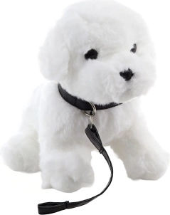 Cane maltese di peluche con guinzaglio 22 cm Eco-friendly