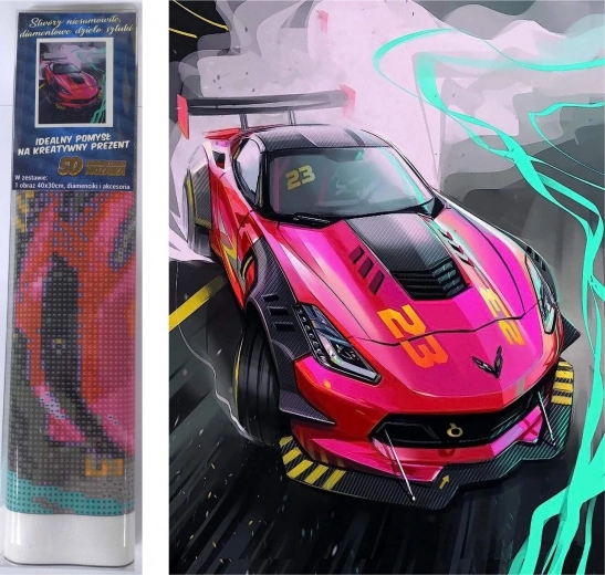 Pittura diamantata Scooter rosa 30 × 40 cm