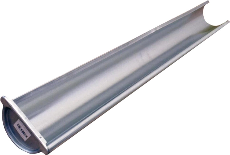 Canale terminale sinistro 250 mm, lunghezza 1 m, acciaio zincato