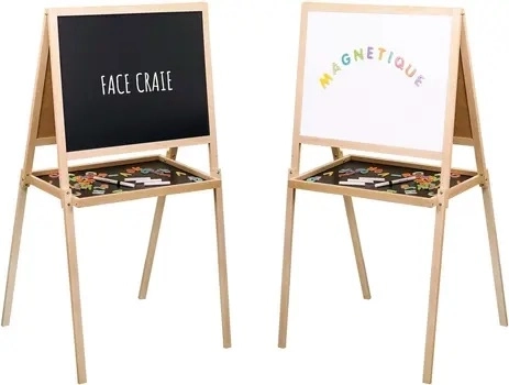 Jeujura lavagna in legno multifunzione bifacciale con superficie magnetica 56 × 43 cm