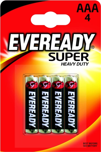 Batterie Energizer Eveready Super Heavy Duty AAA R03 - 4 pezzi