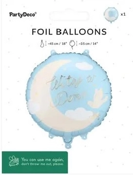 Palloncino in foil “Bentornato a casa” azzurro chiaro 35 × 35 cm