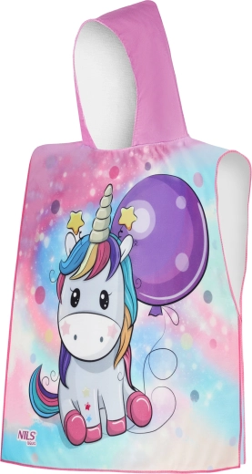 Poncho per bambini in microfibra con cappuccio NILS Aqua Unicorn