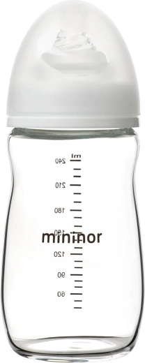 Biberon in vetro Mininor 240 ml 0+